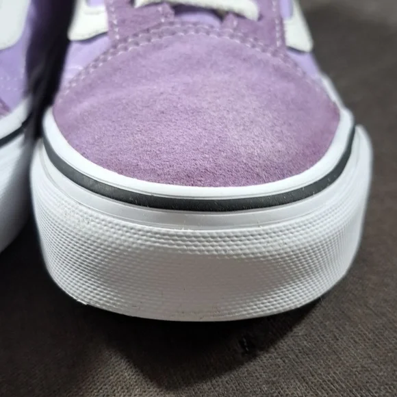 Vans Old Skool Light Purple Suede Canvas White Leather Lace Up Sneakers VG- US 5 - Picture 5 of 16